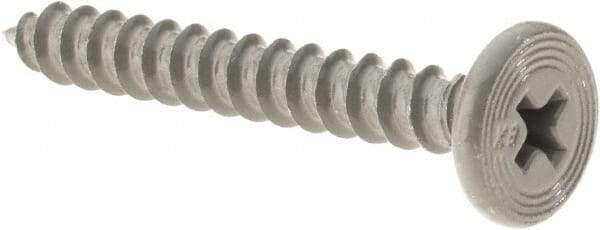 Buildex - #10 Pancake Head Phillips Sheet Metal Screw - Steel, 1" Length Under Head - Industrial Tool & Supply