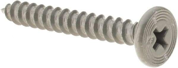 Buildex - #10 Pancake Head Phillips Sheet Metal Screw - Steel, 1-1/2" Length Under Head - Industrial Tool & Supply