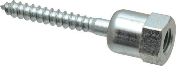 Buildex - 3/8" Zinc-Plated Steel Vertical (End Drilled) Mount Threaded Rod Anchor - 5/8" Diam x 2" Long, Swivel Head, 1,760 Lb Ultimate Pullout, For Use with Wood - Industrial Tool & Supply