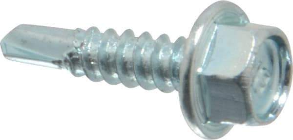 Buildex - #10, Hex Washer Head, Hex Drive, 3/4" Length Under Head, #3 Point, Self Drilling Screw - Steel - Industrial Tool & Supply