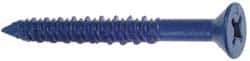 Made in USA - 1/4" Diam, 3-3/4" OAL, Phillips Drive, Concrete Screw & Masonry Fastener - Steel, Blue Climaseal Finish, Includes Drill Bit - Industrial Tool & Supply