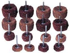 Superior Abrasives - 1 & (2) 1-1/2" Diam Scrubber Buffing Wheel Set - Shank Included - Industrial Tool & Supply