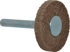Superior Abrasives - 1-1/2" Diam, 1/4" Face Width, 1/4" Center Hole, Medium Grade, Aluminum Oxide Deburring Wheel - Unitized, Medium Density 6 Grade - Industrial Tool & Supply