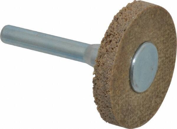 Superior Abrasives - 1-1/2" Diam, 1/4" Face Width, 1/4" Center Hole, Coarse Grade, Aluminum Oxide Deburring Wheel - Unitized, Hard Density 8 Grade - Industrial Tool & Supply