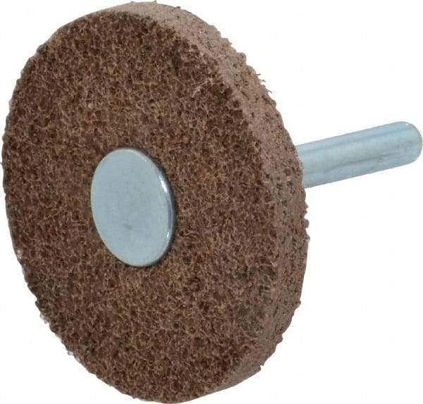 Superior Abrasives - 2" Diam, 1/4" Face Width, 1/4" Center Hole, Medium Grade, Aluminum Oxide Deburring Wheel - Unitized, Medium Density 6 Grade - Industrial Tool & Supply