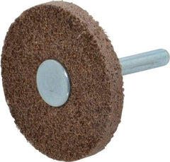 Superior Abrasives - 2" Diam, 1/4" Face Width, 1/4" Center Hole, Medium Grade, Aluminum Oxide Deburring Wheel - Unitized, Medium Density 6 Grade - Industrial Tool & Supply