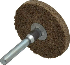 Superior Abrasives - 2" Diam, 1/4" Face Width, 1/4" Center Hole, Coarse Grade, Aluminum Oxide Deburring Wheel - Unitized, Hard Density 8 Grade - Industrial Tool & Supply