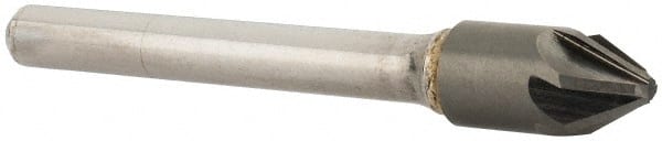 SGS - 3/8" Head Diam, 1/4" Shank Diam, 6 Flute 60° Solid Carbide Countersink - Industrial Tool & Supply
