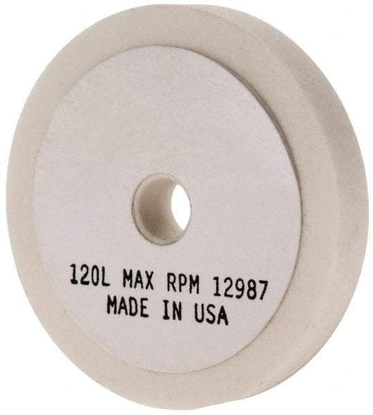 Grier Abrasives - 120 Grit Aluminum Oxide Type 1 Internal Grinding Wheel - 2-1/2" Diam x 3/8" Hole x 3/8" Thick, 12,987 Max RPM, Fine Grade, L Hardness, Vitrified Bond - Industrial Tool & Supply