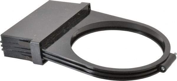 Made in USA - 4" Wide, 4 Magnification Task & Machine Light Shade Mount Magnifier - Black, For Use with Task Light - Industrial Tool & Supply