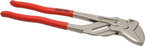 Knipex - 12" OAL, 2-3/8" Max Capacity, 13 Position Pipe Wrench Tongue & Groove Pliers - Smooth Smooth Jaws, Standard Head - Industrial Tool & Supply