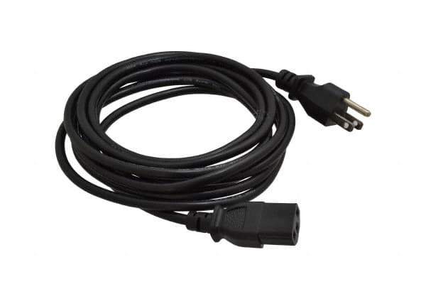 Tripp-Lite - 12' Long, NEMA 5-15P/IEC-320-C-13 Computer Cable - Black, Male x Female - Industrial Tool & Supply