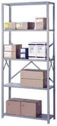 Lyon - 5 Shelf Add-On Open Steel Shelving - 900 Lb Capacity, 36" Wide x 84" High x 12" Deep, Gray - Industrial Tool & Supply