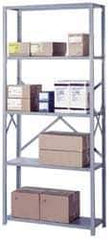 Lyon - 6 Shelf Add-On Open Steel Shelving - 900 Lb Capacity, 36" Wide x 84" High x 12" Deep, Gray - Industrial Tool & Supply