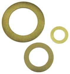 Made in USA - 0.02" Thick, 1" Inside x 1-1/2" OD, Round Shim - 7/8" Screw, Uncoated 360 HH Brass - Industrial Tool & Supply