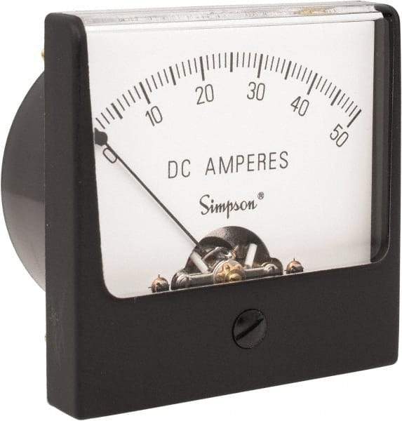 Simpson Electric - Analog, DC Ammeter, Panel Meter - 60 Hz, 0.001 Ohms at 60 Hz - Industrial Tool & Supply