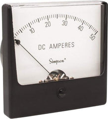 Simpson Electric - Analog, DC Ammeter, Panel Meter - 60 Hz, 0.001 Ohms at 60 Hz - Industrial Tool & Supply