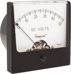 Simpson Electric - Analog, DC Voltmeter, Panel Meter - 60 Hz, 1000 Ohms at 60 Hz, 50 VDC - Industrial Tool & Supply