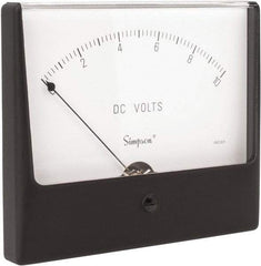 Simpson Electric - Analog, DC Voltmeter, Panel Meter - 60 Hz, 1000 Ohms at 60 Hz, 10 VDC - Industrial Tool & Supply