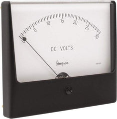 Simpson Electric - Analog, DC Voltmeter, Panel Meter - 60 Hz, 1000 Ohms at 60 Hz, 30 VDC - Industrial Tool & Supply
