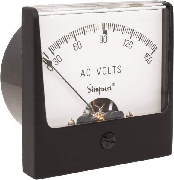 Simpson Electric - Analog, AC Voltmeter, Panel Meter - 60 Hz, 25000 Ohms at 60 Hz, 150 VAC - Industrial Tool & Supply