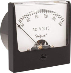 Simpson Electric - Analog, AC Voltmeter, Panel Meter - 60 Hz, 50000 Ohms at 60 Hz, 300 VAC - Industrial Tool & Supply