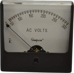 Simpson Electric - Analog, AC Voltmeter, Panel Meter - 60 Hz, 50000 Ohms at 60 Hz, 300 VAC - Industrial Tool & Supply