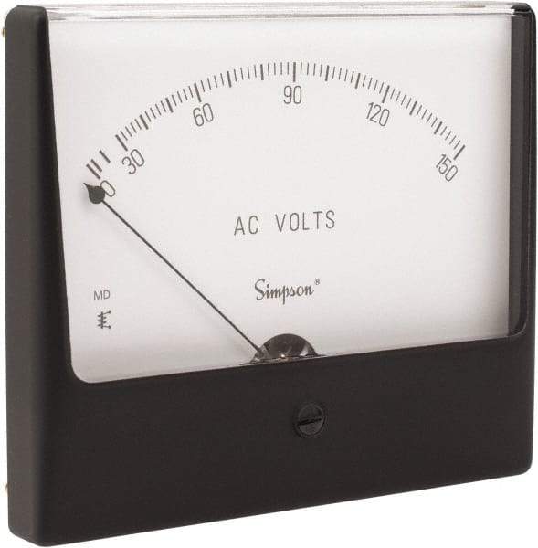 Simpson Electric - Analog, AC Voltmeter, Panel Meter - 60 Hz, 25000 Ohms at 60 Hz, 150 VAC - Industrial Tool & Supply