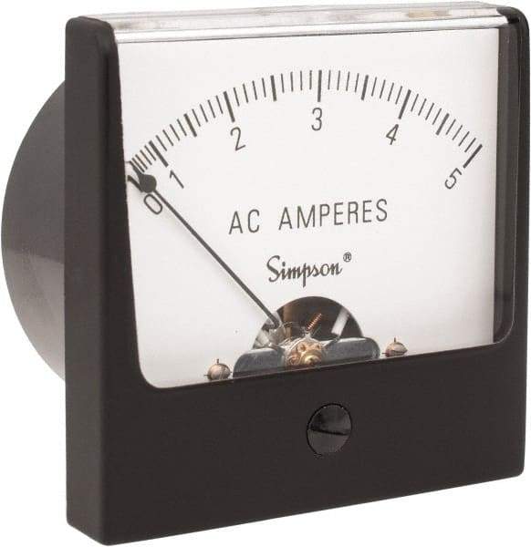 Simpson Electric - Analog, AC Ammeter, Panel Meter - 60 Hz, 0.008 Ohms at 60 Hz - Industrial Tool & Supply