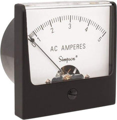 Simpson Electric - Analog, AC Ammeter, Panel Meter - 60 Hz, 0.008 Ohms at 60 Hz - Industrial Tool & Supply