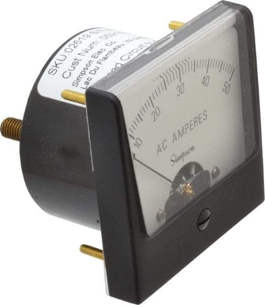 Simpson Electric - Analog, AC Ammeter, Panel Meter - 60 Hz, 0.001 Ohms at 60 Hz - Industrial Tool & Supply