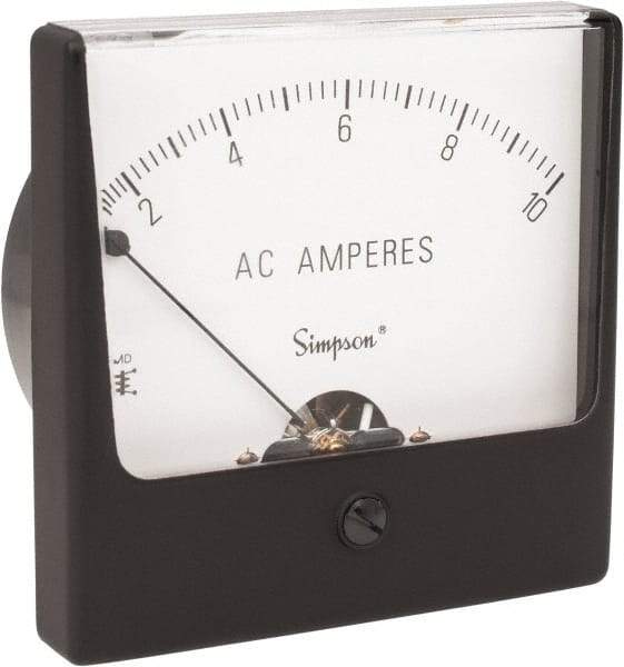 Simpson Electric - Analog, AC Ammeter, Panel Meter - 60 Hz, 0.004 Ohms at 60 Hz - Industrial Tool & Supply