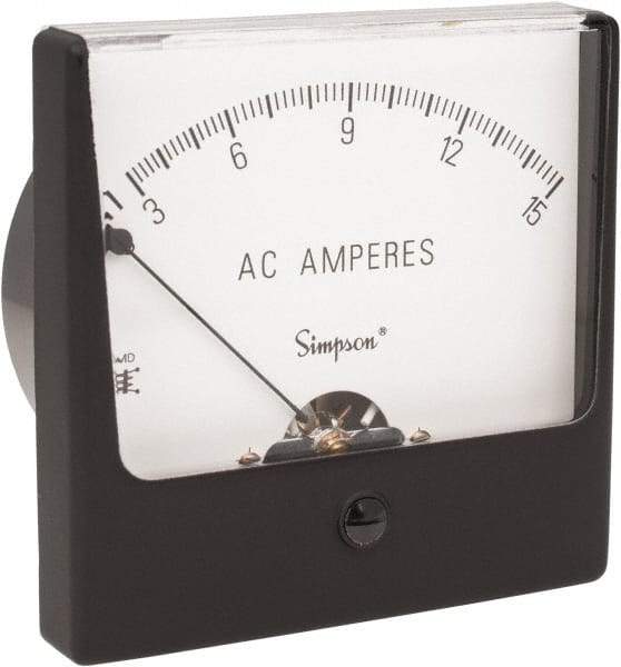 Simpson Electric - Analog, AC Ammeter, Panel Meter - 60 Hz, 0.0025 Ohms at 60 Hz - Industrial Tool & Supply