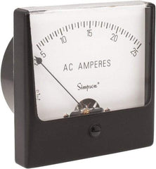Simpson Electric - Analog, AC Ammeter, Panel Meter - 60 Hz, 0.002 Ohms at 60 Hz - Industrial Tool & Supply