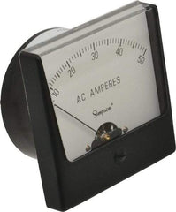 Simpson Electric - Analog, AC Ammeter, Panel Meter - 60 Hz, 0.001 Ohms at 60 Hz - Industrial Tool & Supply