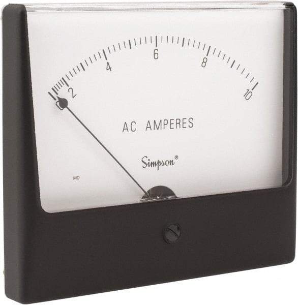 Simpson Electric - Analog, AC Ammeter, Panel Meter - 60 Hz, 0.004 Ohms at 60 Hz - Industrial Tool & Supply