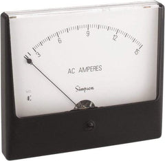 Simpson Electric - Analog, AC Ammeter, Panel Meter - 60 Hz, 0.0025 Ohms at 60 Hz - Industrial Tool & Supply