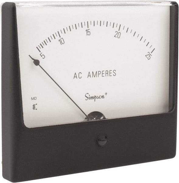 Simpson Electric - Analog, AC Ammeter, Panel Meter - 60 Hz, 0.002 Ohms at 60 Hz - Industrial Tool & Supply