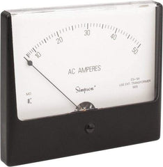 Simpson Electric - Analog, AC Ammeter, Panel Meter - 60 Hz, 0.008 Ohms at 60 Hz - Industrial Tool & Supply