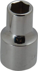 Blackhawk by Proto - 1/2" Drive, Standard Hand Socket - 6 Points, 1-1/2" OAL, Chrome Finish - Industrial Tool & Supply