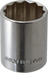 Blackhawk by Proto - 1/2" Drive, Standard Hand Socket - 12 Points, 1-1/2" OAL, Chrome Finish - Industrial Tool & Supply
