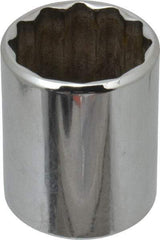 Blackhawk by Proto - 1/2" Drive, Standard Hand Socket - 12 Points, 1-5/8" OAL, Chrome Finish - Industrial Tool & Supply