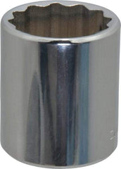 Blackhawk by Proto - 1/2" Drive, Standard Hand Socket - 12 Points, 1-3/4" OAL, Chrome Finish - Industrial Tool & Supply
