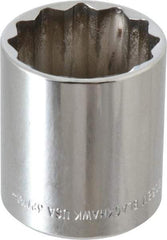 Blackhawk by Proto - 1/2" Drive, Standard Hand Socket - 12 Points, 1-13/16" OAL, Chrome Finish - Industrial Tool & Supply