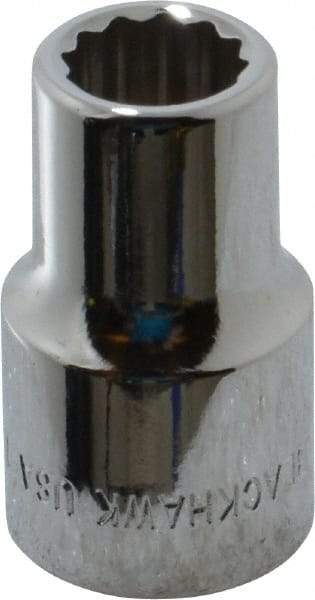 Blackhawk by Proto - 1/2" Drive, Standard Hand Socket - 12 Points, 1-1/2" OAL, Chrome Finish - Industrial Tool & Supply