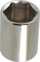 Blackhawk by Proto - 1/2" Drive, Standard Hand Socket - 6 Points, 1-1/2" OAL, Chrome Finish - Industrial Tool & Supply