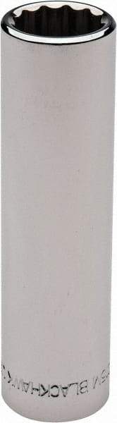 Blackhawk by Proto - 1/2" Drive, Deep Hand Socket - 12 Points, 3-3/32" OAL, Chrome Finish - Industrial Tool & Supply