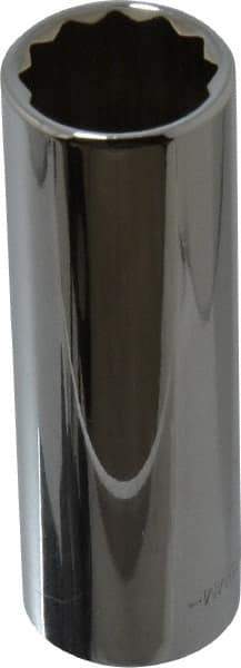 Blackhawk by Proto - 1/2" Drive, Deep Hand Socket - 12 Points, 3-3/32" OAL, Chrome Finish - Industrial Tool & Supply