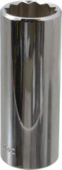 Blackhawk by Proto - 1/2" Drive, Deep Hand Socket - 12 Points, 3-3/32" OAL, Chrome Finish - Industrial Tool & Supply