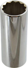 Blackhawk by Proto - 1/2" Drive, Deep Hand Socket - 12 Points, 3-3/32" OAL, Chrome Finish - Industrial Tool & Supply